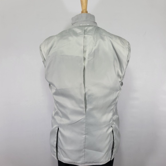 Alfani Men's Sport Coat Blazer Two Button Gray Plaid Poly Blend SLIM 46L NEW - Picture 13 of 16